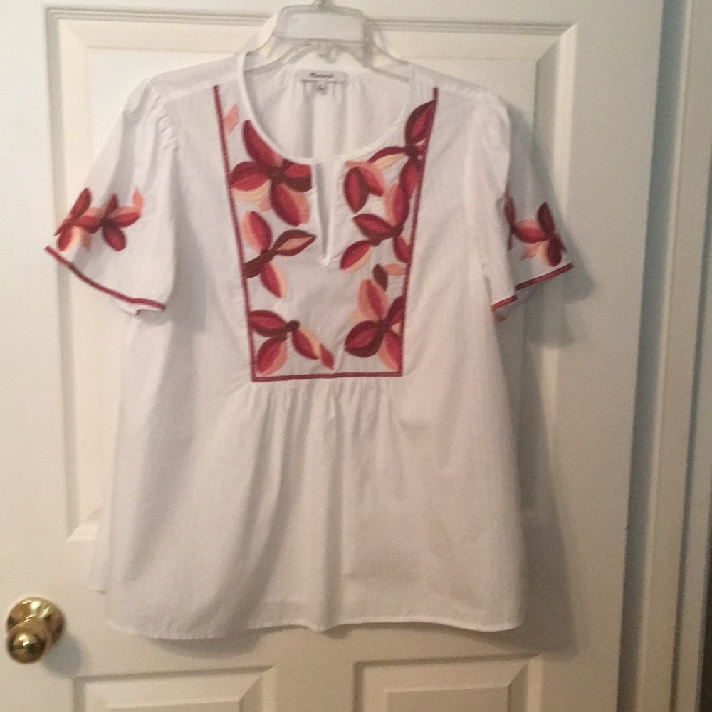 Madewell cotton blouse with embroidery